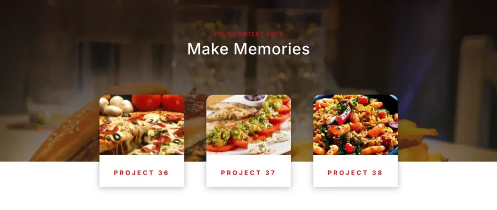 Divi food blog portfolio