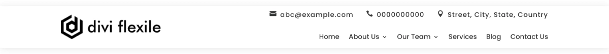 Divi header with contact details