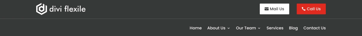 Divi header with CTA buttons
