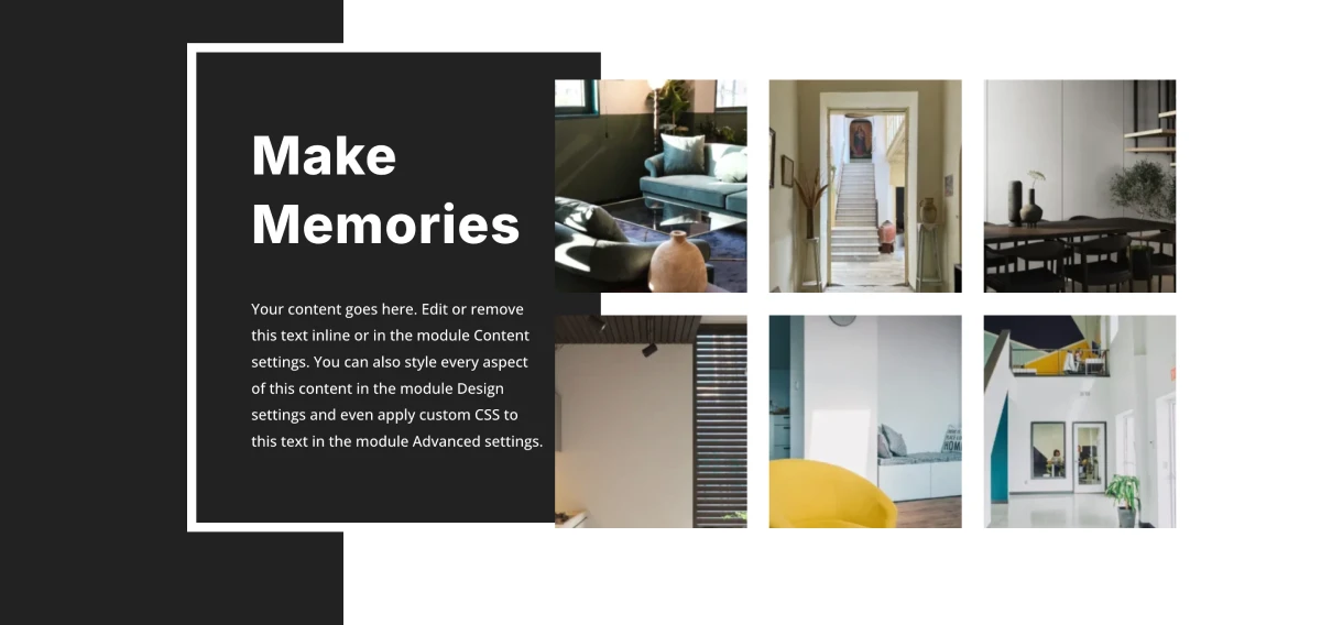 Divi interior design portfolio