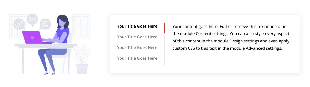 Divi services tabs section