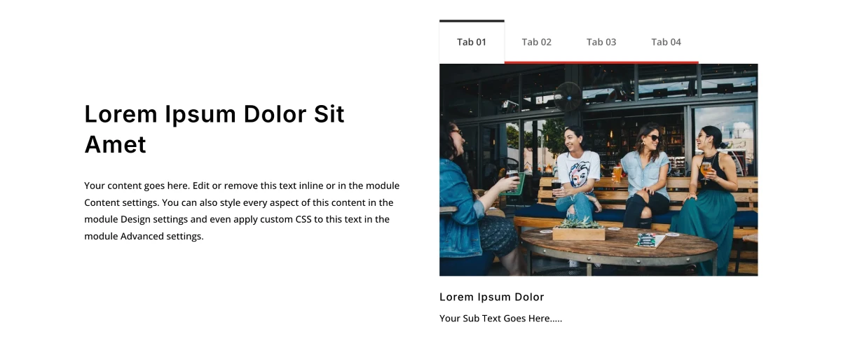 Divi tabs with images