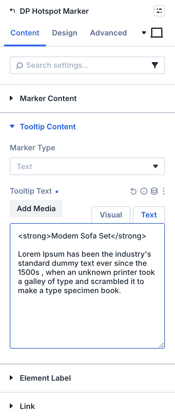 Divi tooltip add content