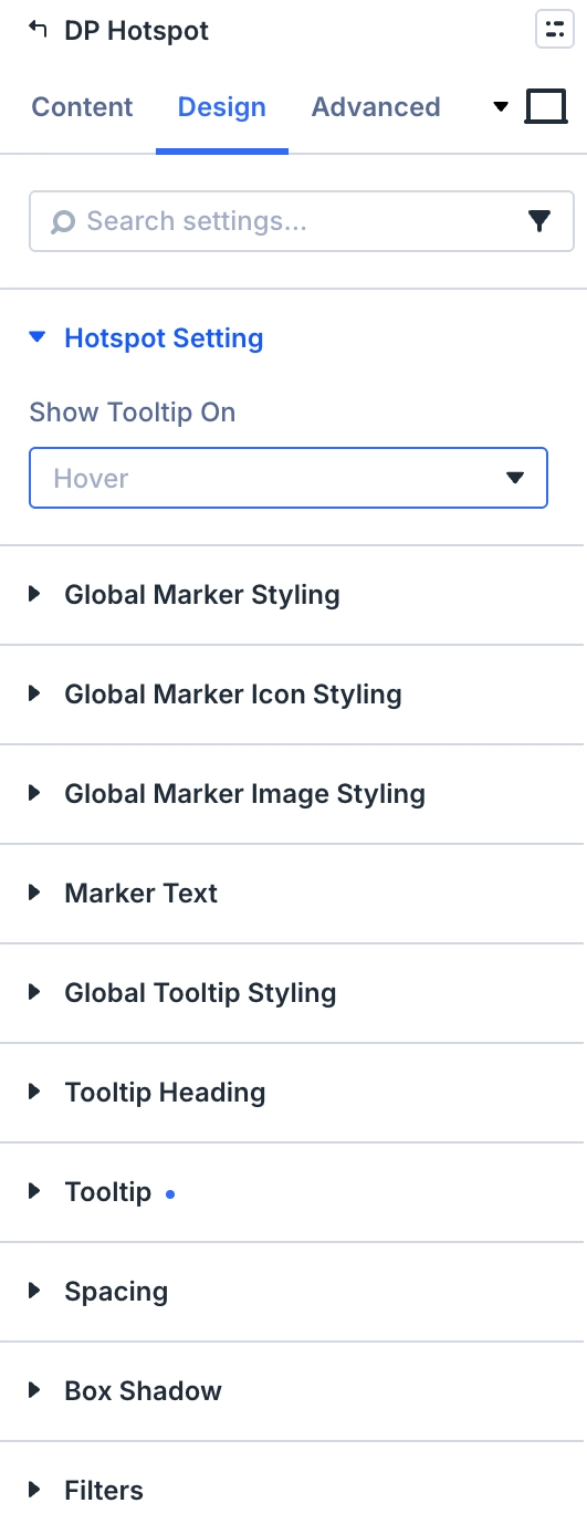 Global hover tooltip settings