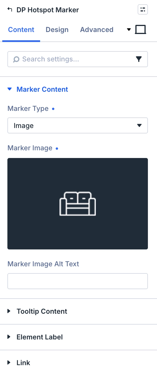 Hotspot marker type image