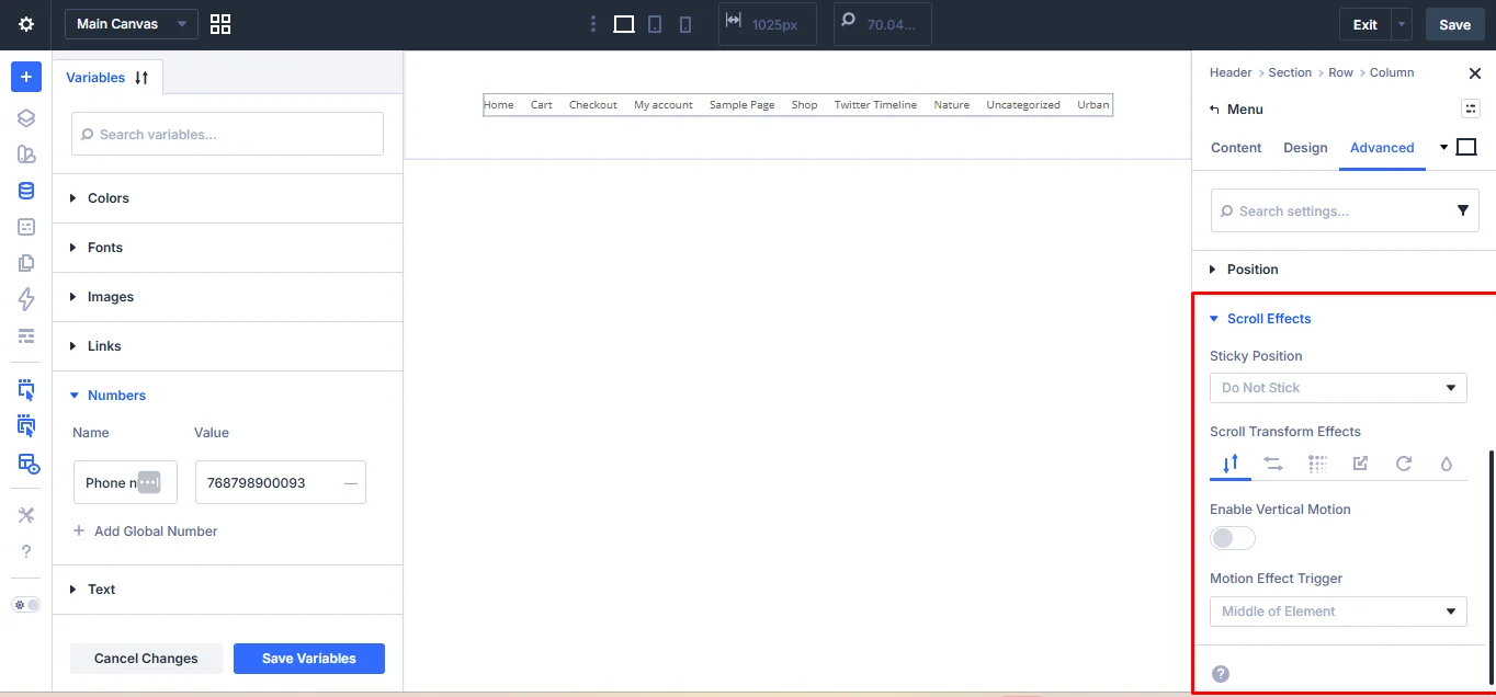 Scroll Effects for the Header in Divi.