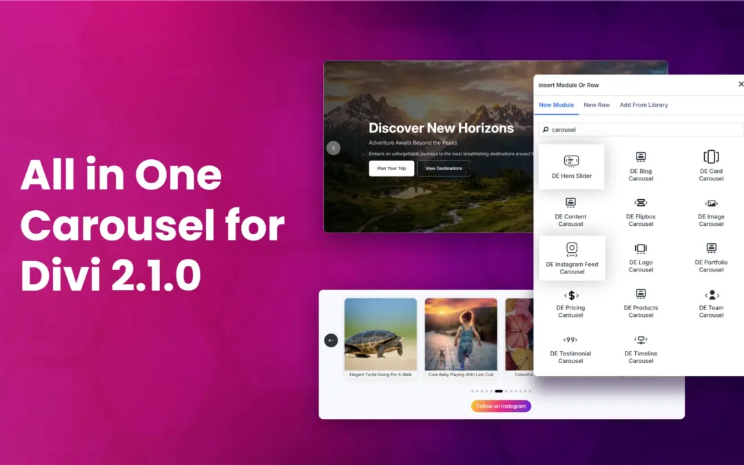 All in One Carousel for Divi: Hero Slider and Instagram Feed Slider Arrive for Divi 5