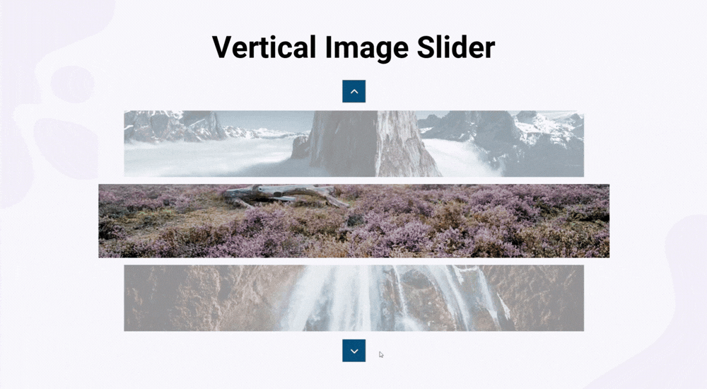 Demonstration of vertical image slider module