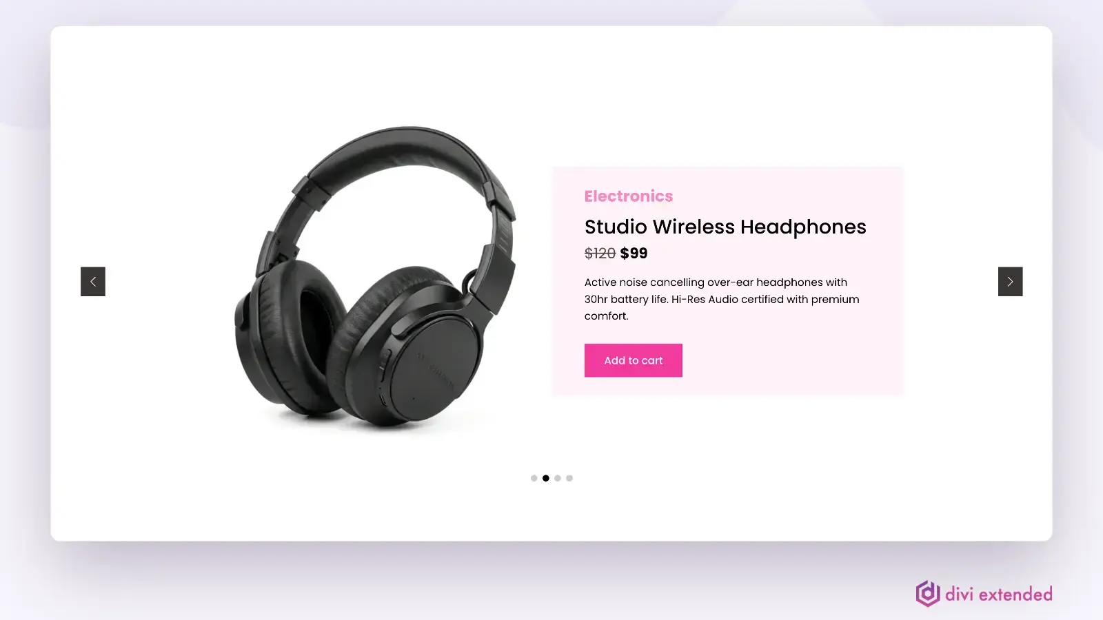Woo Products Hero Slider module showing featured products in a full-width slider