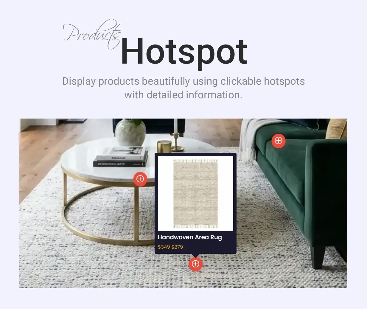 Demonstration of WooCommerce products hotspot module