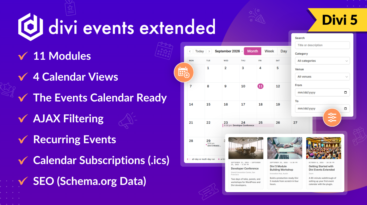 Divi Events Extended featured image