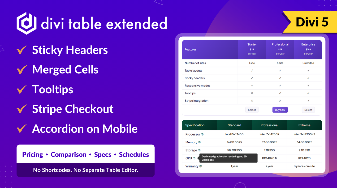 Divi Table Extended featured image