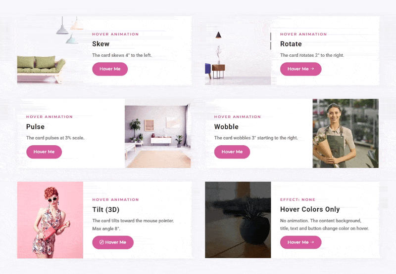 Divi blurb hover effects Grow, Tilt and Float in Divi Blurb Extended