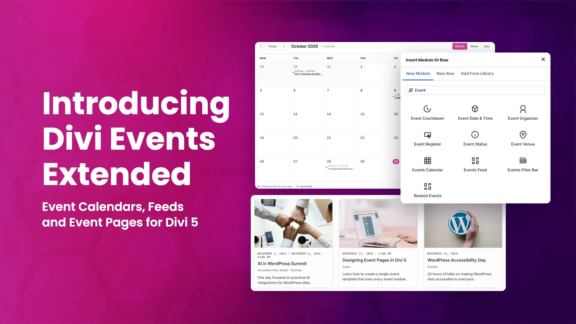 Introducing Divi Events Extended: Event Calendars, Feeds and Event Pages for Divi