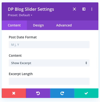 Divi Blog Slider post date format option